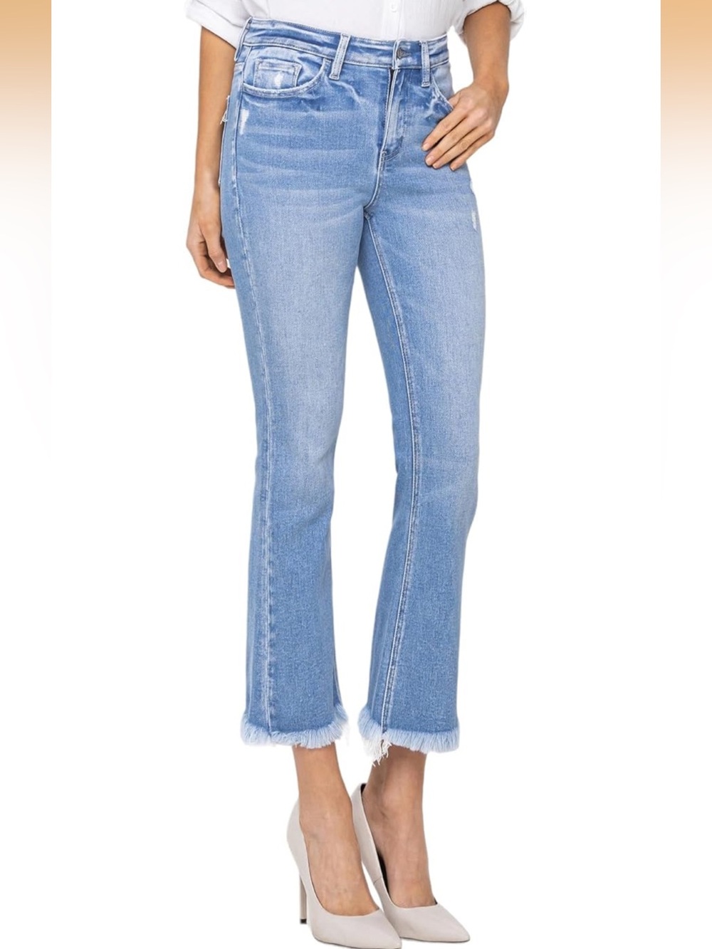 Monkey Jeans Light Blue High Rise Frayed Hem Women's Jeans Size 9 NWT
